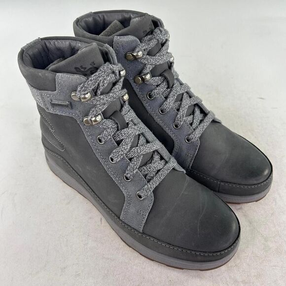 Chaco Castlerock Ladie Hiking Ankle Boot US 6.5 Gray Lace Up Waterproof Booties - Picture 5 of 10